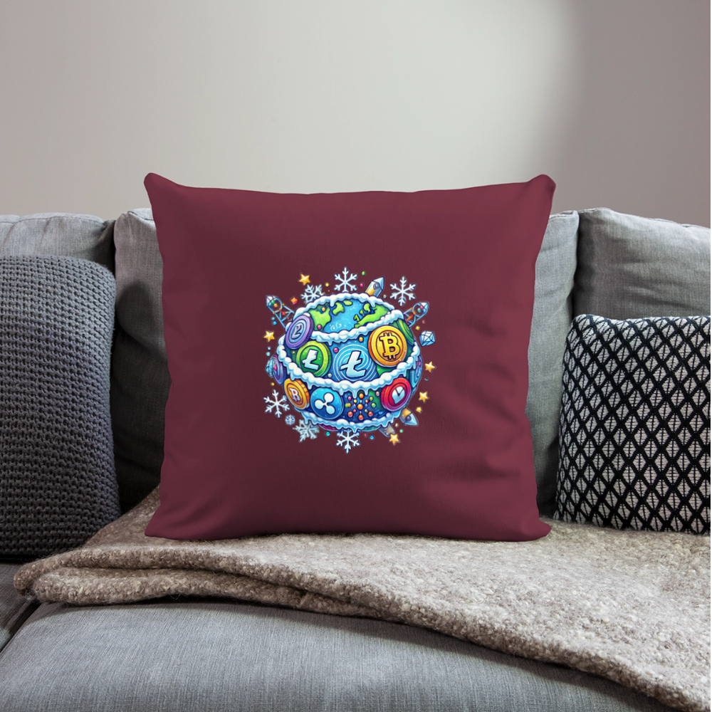Throw Pillow Cover 18” x 18”.4 - burgundy