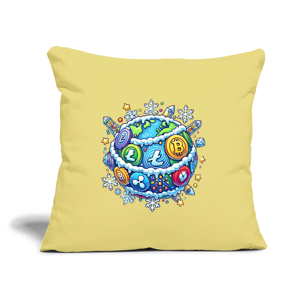 Throw Pillow Cover 18” x 18”.4 - washed yellow