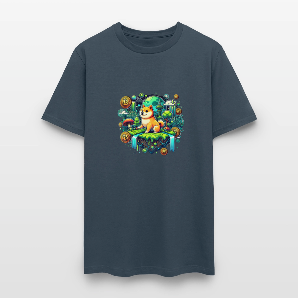 Shiba moon shirt -  blue dusk