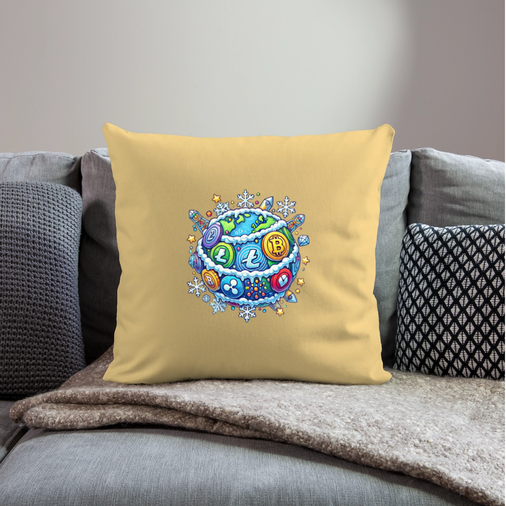 Throw Pillow Cover 18” x 18”.4 - washed yellow