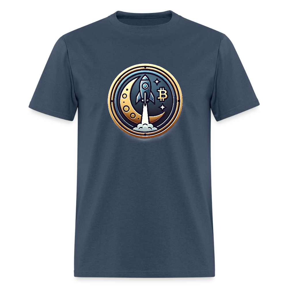 Bitcoin Rocket to the Moon Shirt🚀 -  blue dusk