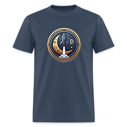 Bitcoin Rocket to the Moon Shirt🚀 -  blue dusk