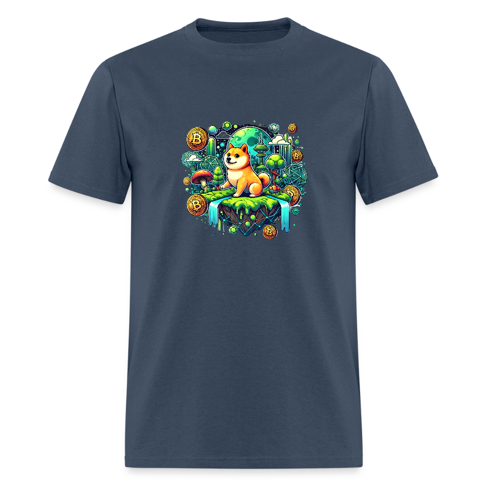 Shiba moon shirt -  blue dusk