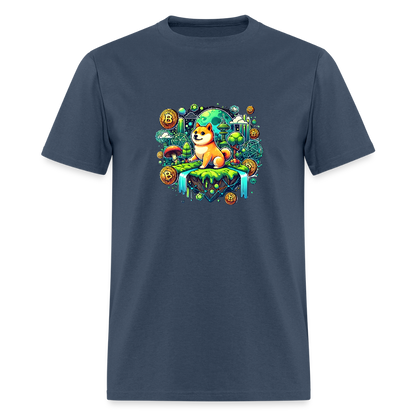 Shiba moon shirt -  blue dusk