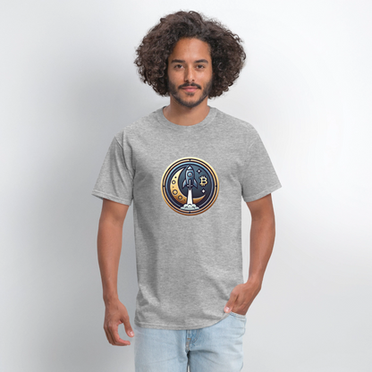 Bitcoin Rocket to the Moon Shirt🚀 - heather gray