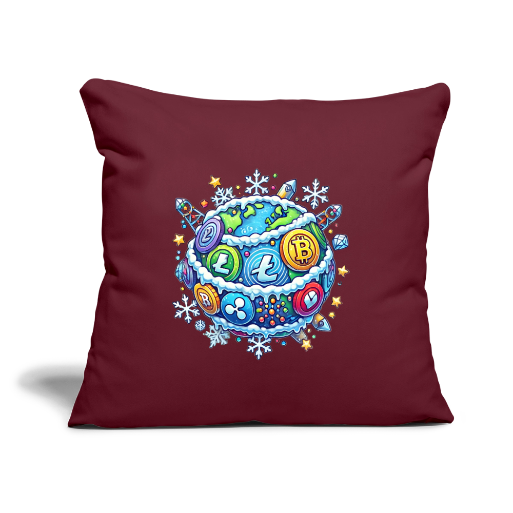 Throw Pillow Cover 18” x 18”.4 - burgundy