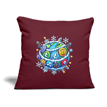 Throw Pillow Cover 18” x 18”.4 - burgundy
