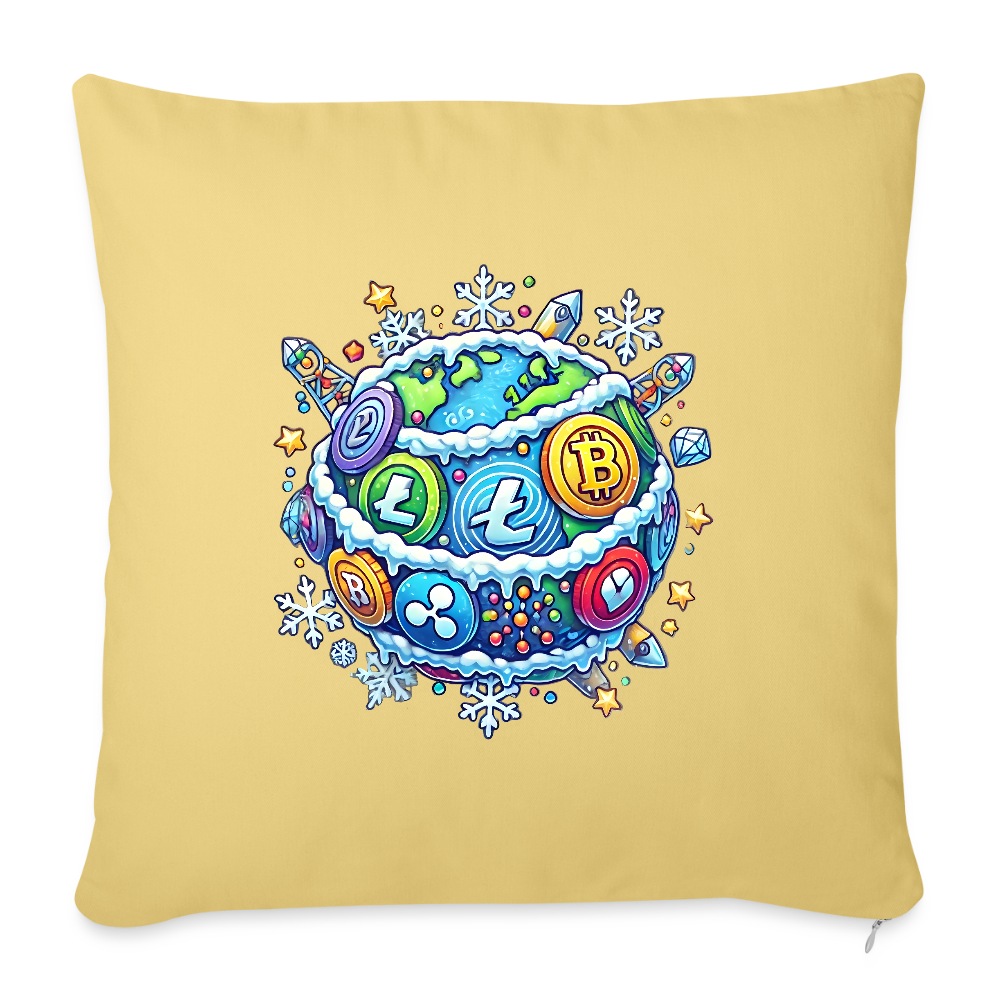 Throw Pillow Cover 18” x 18”.4 - washed yellow