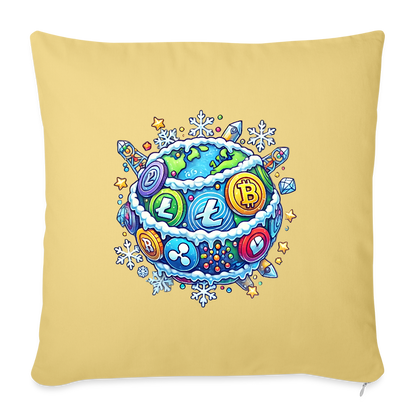 Throw Pillow Cover 18” x 18”.4 - washed yellow