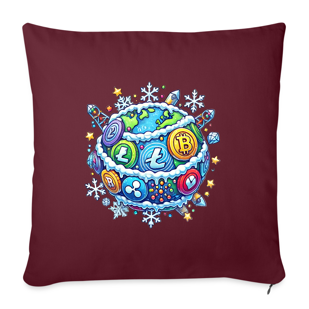 Throw Pillow Cover 18” x 18”.4 - burgundy