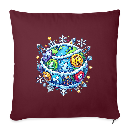 Throw Pillow Cover 18” x 18”.4 - burgundy